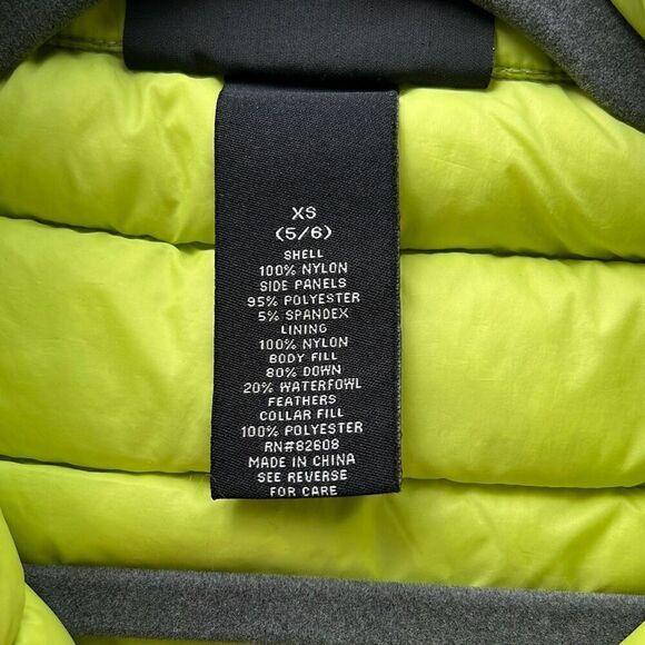 Free Country Kid's Black Green Power Zipper Down Feather Down Puffer Vest XS - Picture 5 of 9